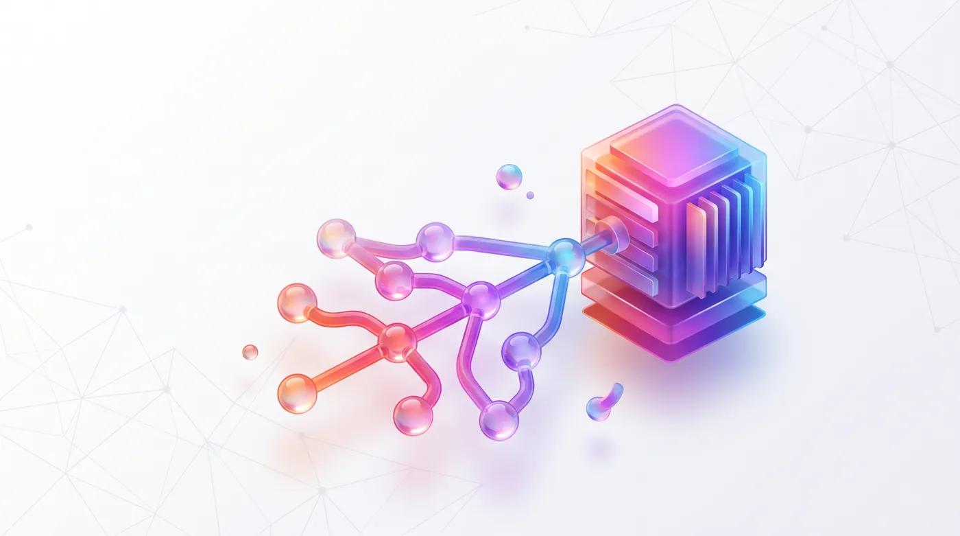 claude api vs openai para empresas — Glowing neural network nodes connecting to server racks in a modern dark data center, cool blue lighting.