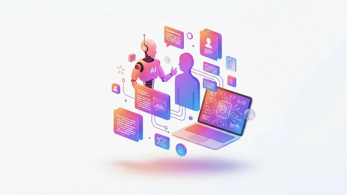 qué es un webhook — Dark office desk with connected monitors and printed workflow notes, soft morning light, calm focused atmosphere, subtle reflections and cable details.